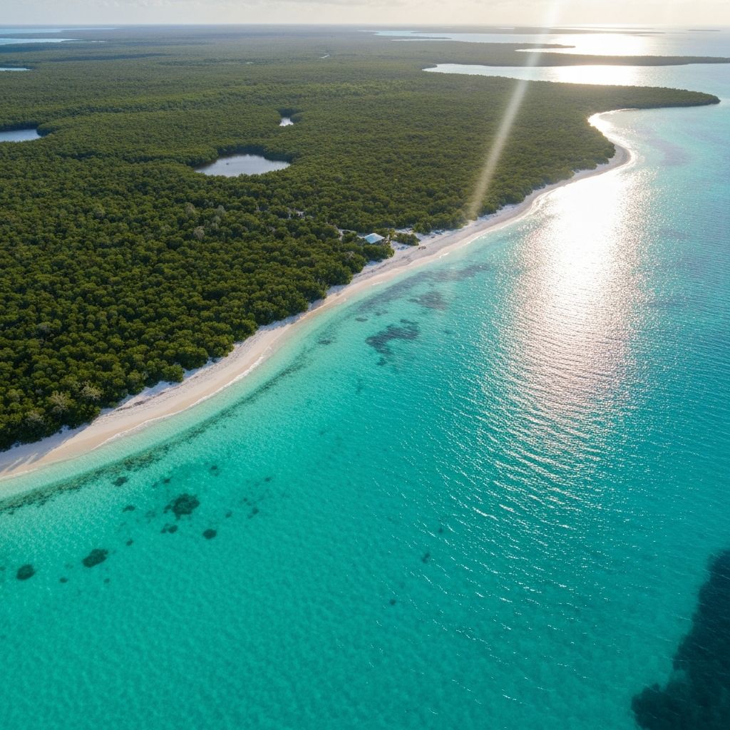 Mangrove Cay, Andros Island, Bahamas - pristine turquoise waters, untouched white sand beach, and tropical paradise coastline